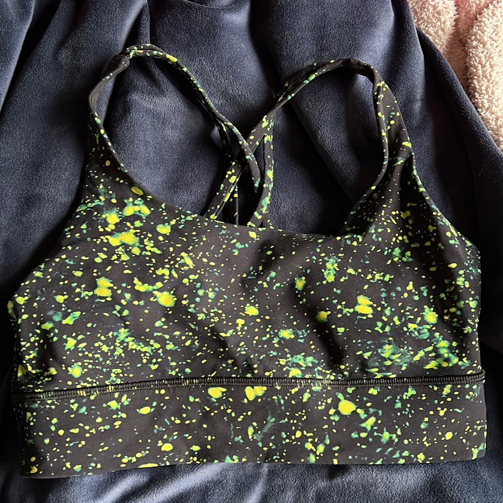 Lululemon Athletica Black and Yellow Sports Bra